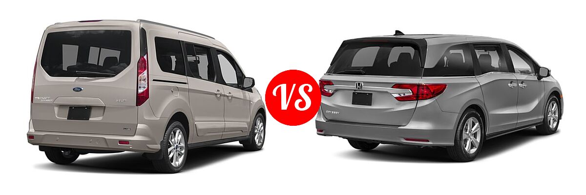 2018 Ford Transit Connect Minivan Titanium / XL / XLT vs. 2019 Honda Odyssey Minivan EX-L w/Navi/RES - Rear Right Comparison