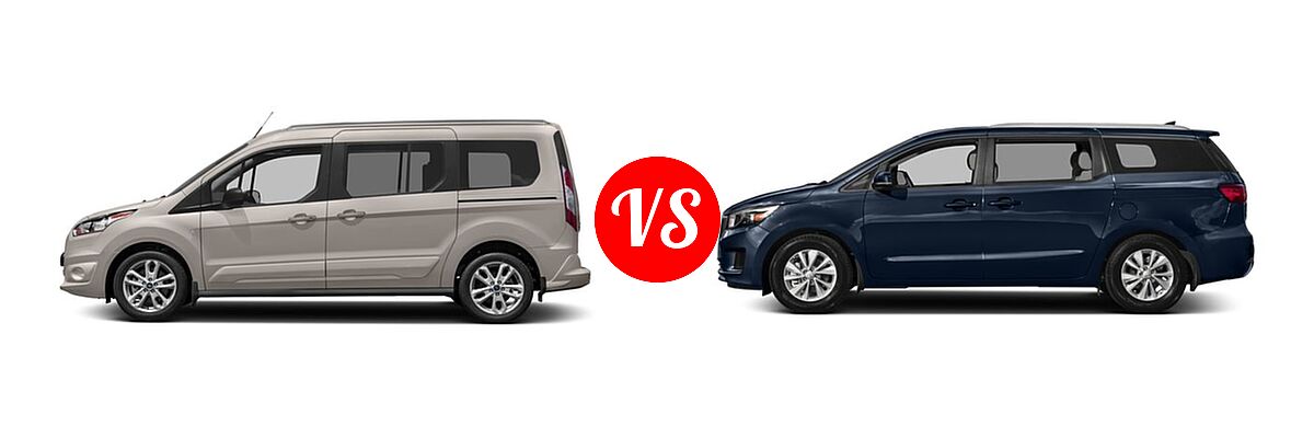 2018 Ford Transit Connect Minivan Titanium / XL / XLT vs. 2018 Kia Sedona Minivan EX / L / LX - Side Comparison