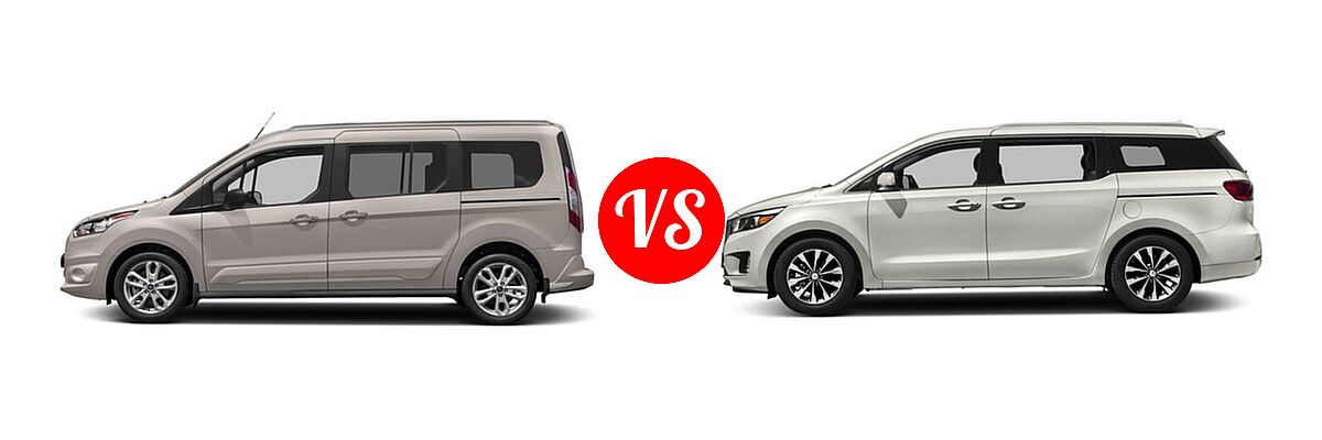 2018 Ford Transit Connect Minivan Titanium / XL / XLT vs. 2018 Kia Sedona Minivan SX - Side Comparison