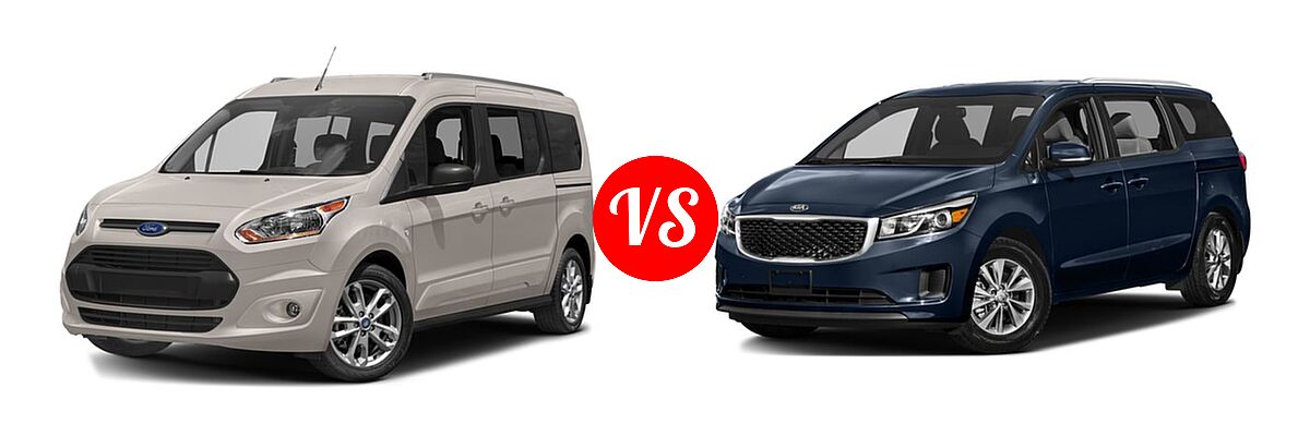 2018 Ford Transit Connect Minivan Titanium / XL / XLT vs. 2018 Kia Sedona Minivan EX / L / LX - Front Left Comparison