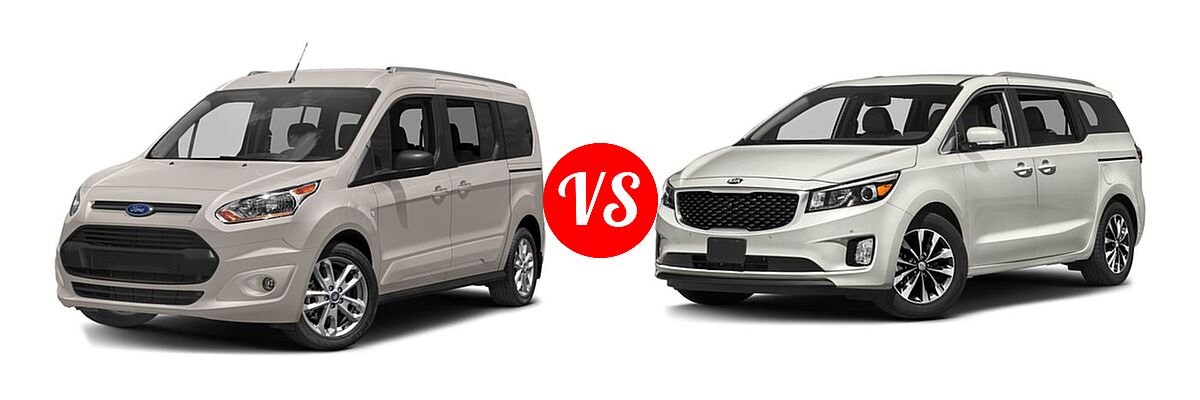 2018 Ford Transit Connect Minivan Titanium / XL / XLT vs. 2018 Kia Sedona Minivan SX - Front Left Comparison
