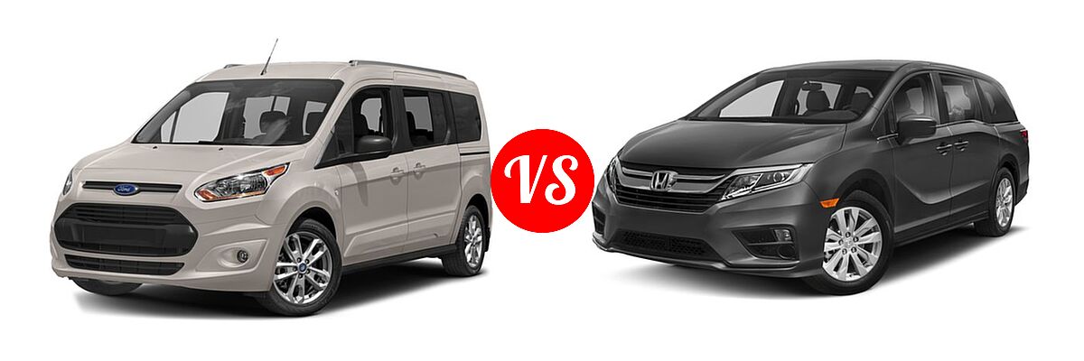 2018 Ford Transit Connect Minivan Titanium / XL / XLT vs. 2018 Honda Odyssey Minivan LX - Front Left Comparison