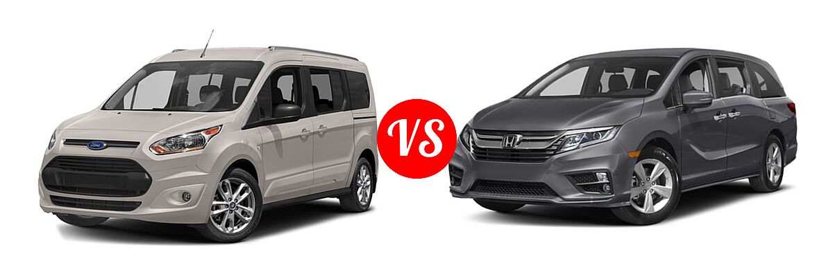 2018 Ford Transit Connect Minivan Titanium / XL / XLT vs. 2019 Honda Odyssey Minivan EX - Front Left Comparison