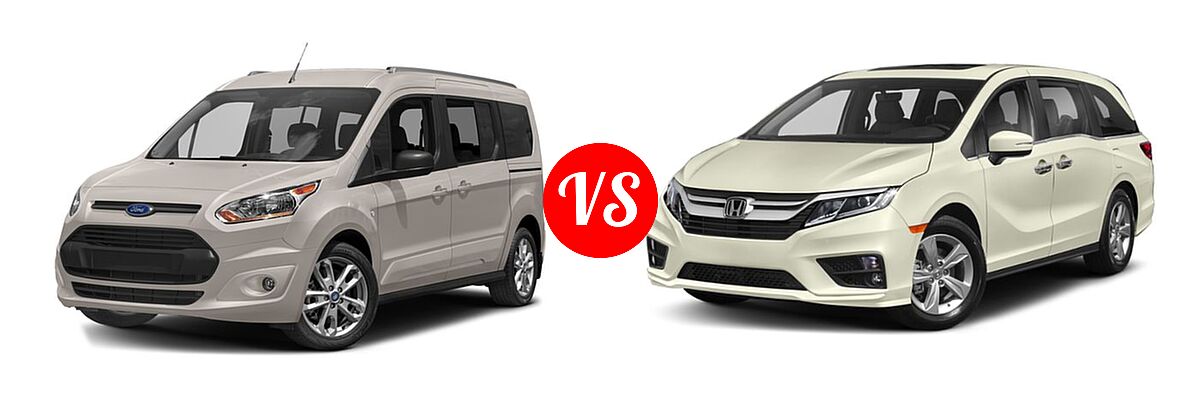 2018 Ford Transit Connect Minivan Titanium / XL / XLT vs. 2019 Honda Odyssey Minivan EX-L - Front Left Comparison