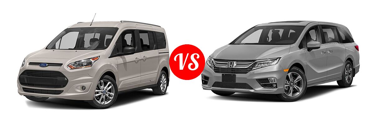 2018 Ford Transit Connect Minivan Titanium / XL / XLT vs. 2019 Honda Odyssey Minivan Touring - Front Left Comparison