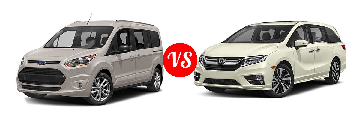 2018 Ford Transit Connect Minivan Titanium / XL / XLT vs. 2019 Honda Odyssey Minivan Elite - Front Left Comparison