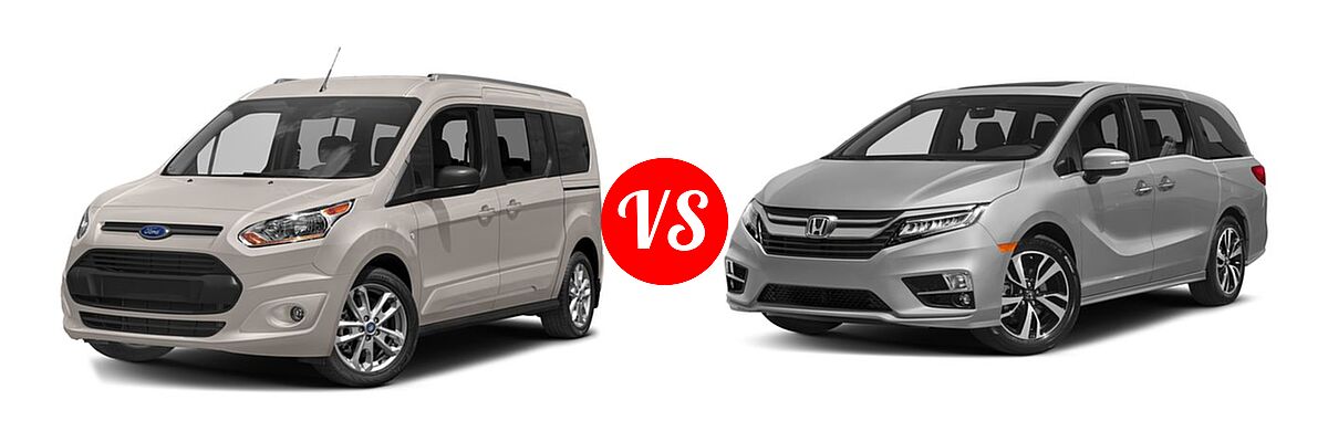 2018 Ford Transit Connect Minivan Titanium / XL / XLT vs. 2018 Honda Odyssey Minivan Elite - Front Left Comparison
