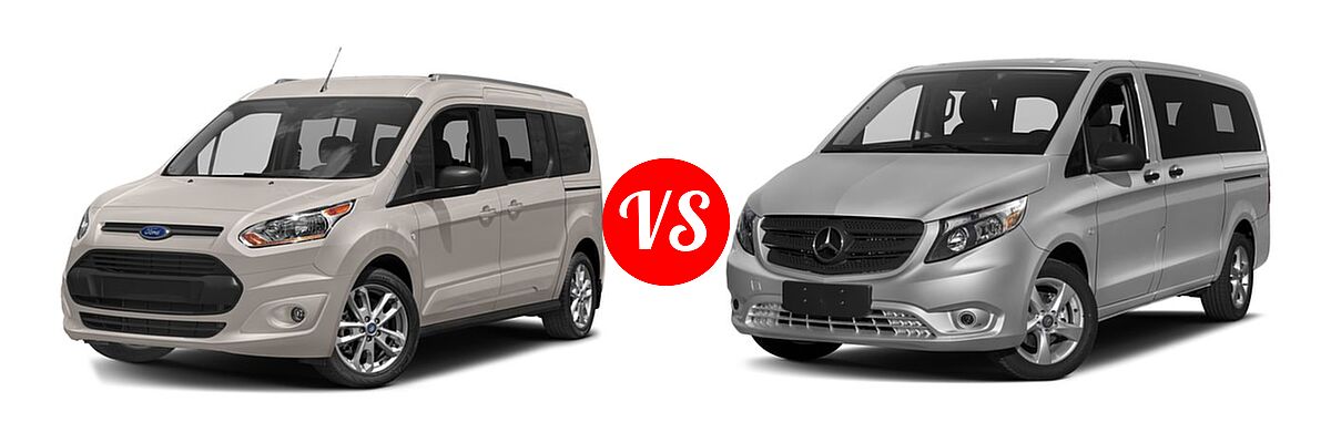 2018 Ford Transit Connect Minivan Titanium / XL / XLT vs. 2018 Mercedes-Benz Metris Minivan Worker - Front Left Comparison