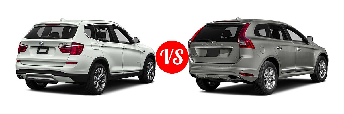 2017 BMW X3 SUV Diesel xDrive28d vs. 2017 Volvo XC60 SUV Dynamic / Inscription - Rear Right Comparison