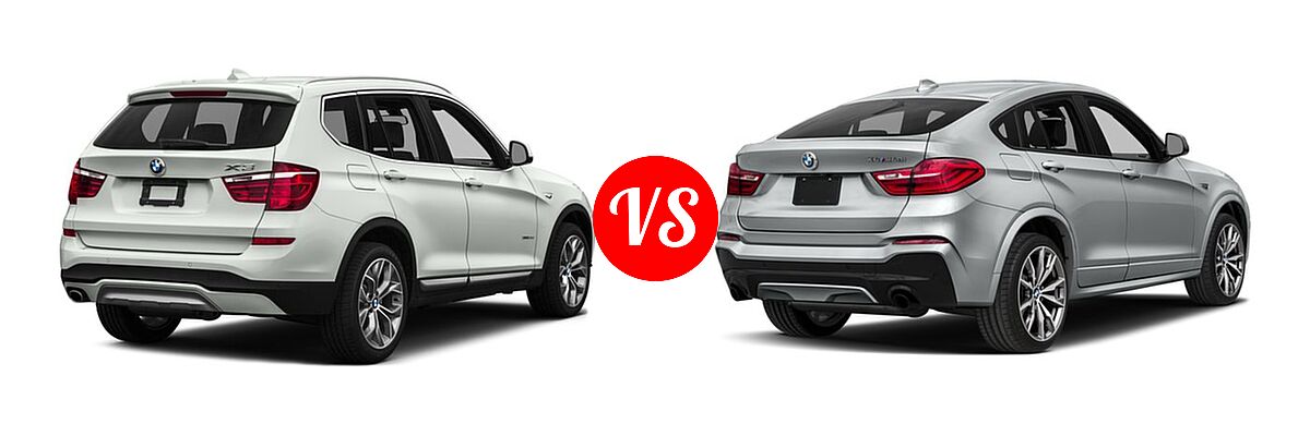 2017 BMW X3 SUV sDrive28i / xDrive28i / xDrive35i vs. 2017 BMW X4 SUV xDrive28i - Rear Right Comparison