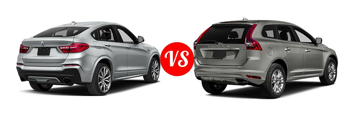 2017 BMW X4 SUV xDrive28i vs. 2017 Volvo XC60 SUV Dynamic / Inscription - Rear Right Comparison