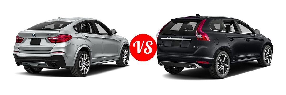 2017 BMW X4 SUV xDrive28i vs. 2017 Volvo XC60 SUV R-Design - Rear Right Comparison
