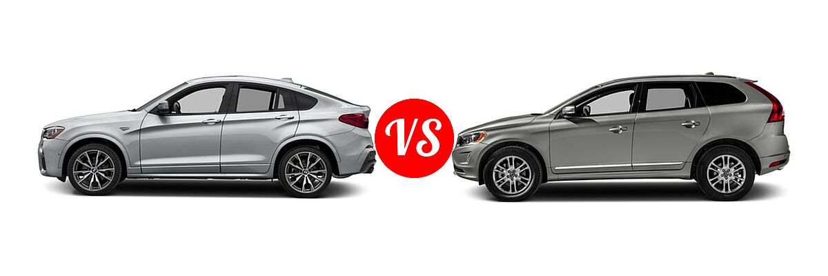 2017 BMW X4 SUV xDrive28i vs. 2017 Volvo XC60 SUV Dynamic / Inscription - Side Comparison