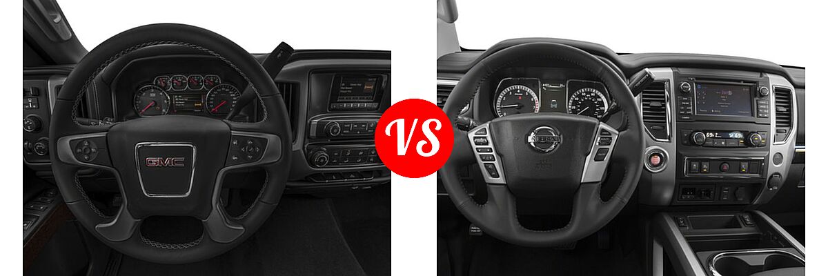 2018 GMC Sierra 2500HD Pickup SLE vs. 2018 Nissan Titan Pickup SV - Dashboard Comparison
