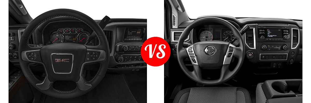 2018 GMC Sierra 2500HD Pickup SLE vs. 2018 Nissan Titan Pickup S - Dashboard Comparison