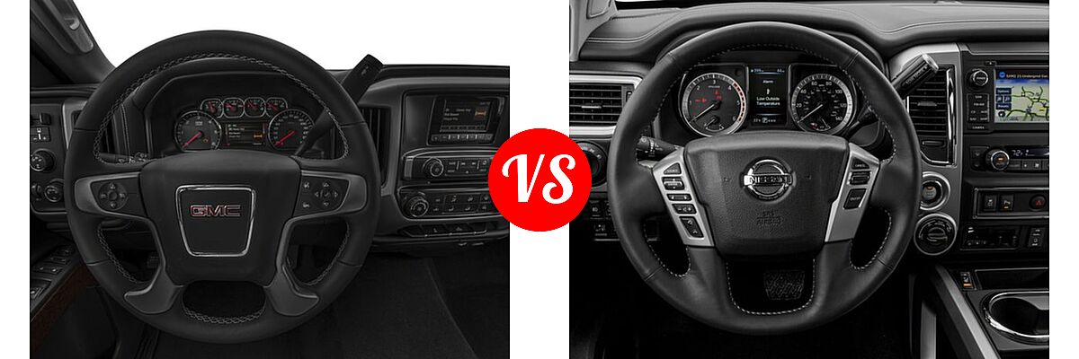 2018 GMC Sierra 2500HD Pickup SLE vs. 2018 Nissan Titan XD Pickup Diesel PRO-4X - Dashboard Comparison