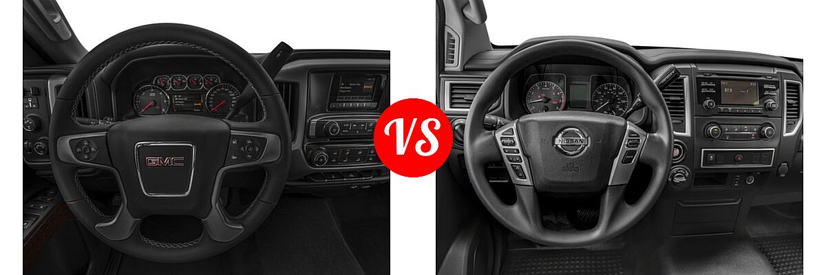 2018 GMC Sierra 2500HD Pickup SLE vs. 2018 Nissan Titan XD Pickup Diesel S - Dashboard Comparison