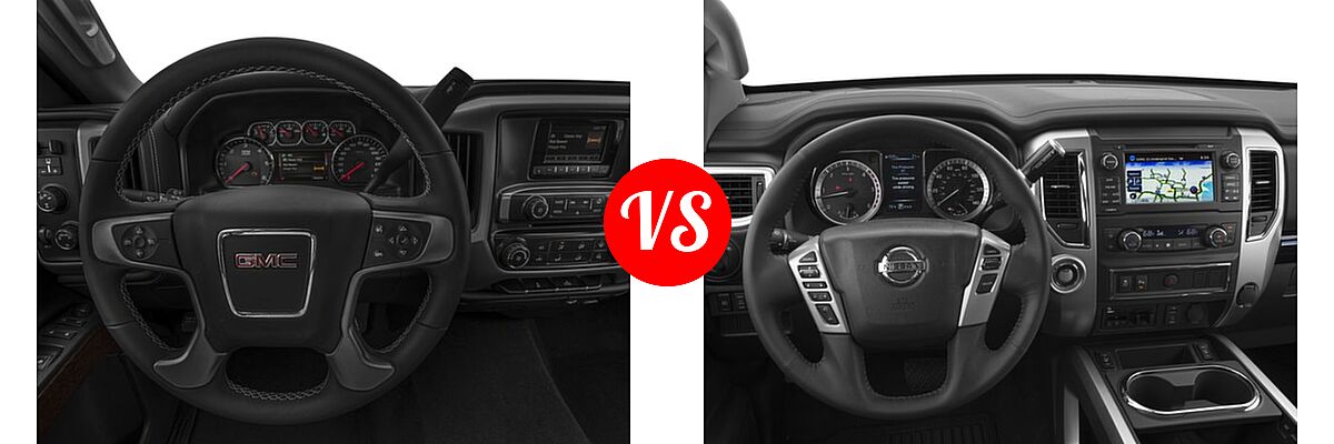 2018 GMC Sierra 2500HD Pickup SLE vs. 2018 Nissan Titan XD Pickup Diesel SV - Dashboard Comparison