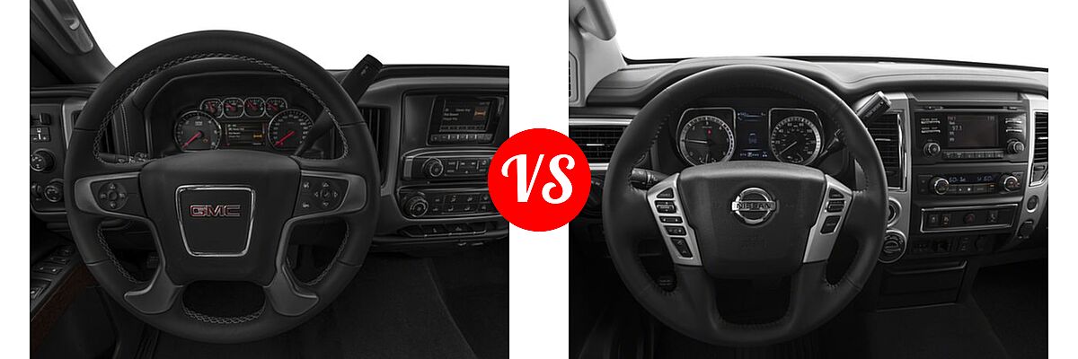 2018 GMC Sierra 2500HD Pickup SLE vs. 2018 Nissan Titan XD Pickup Diesel S / SV - Dashboard Comparison