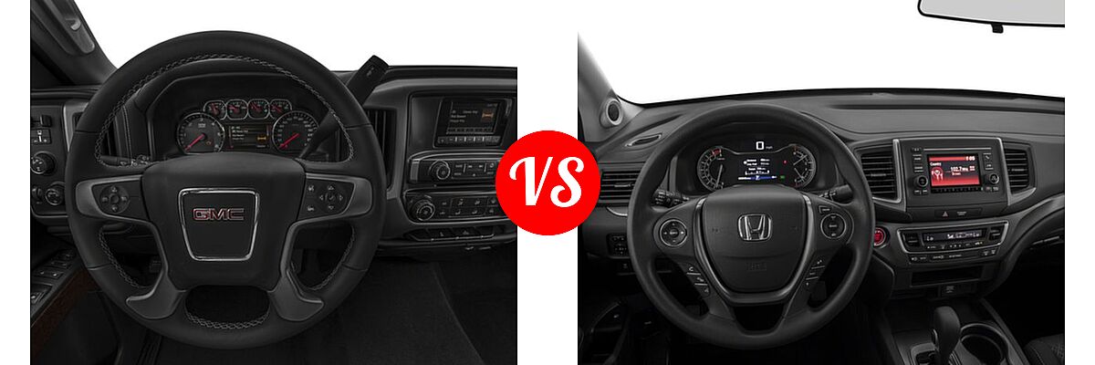 2018 GMC Sierra 2500HD Pickup SLE vs. 2018 Honda Ridgeline Pickup Sport - Dashboard Comparison
