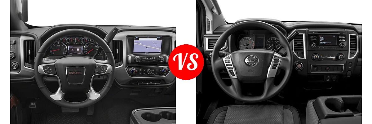 2018 GMC Sierra 2500HD Pickup SLE vs. 2018 Nissan Titan Pickup S - Dashboard Comparison