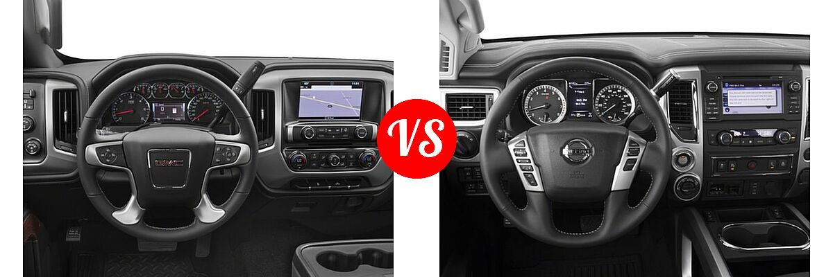 2018 GMC Sierra 2500HD Pickup SLE vs. 2018 Nissan Titan Pickup PRO-4X - Dashboard Comparison
