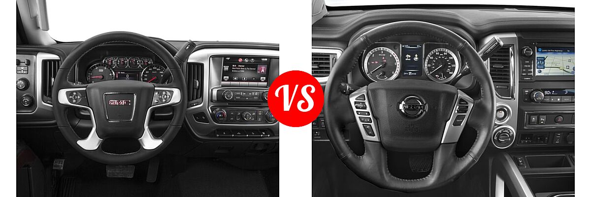 2018 GMC Sierra 2500HD Pickup SLE vs. 2018 Nissan Titan XD Pickup Diesel SL - Dashboard Comparison