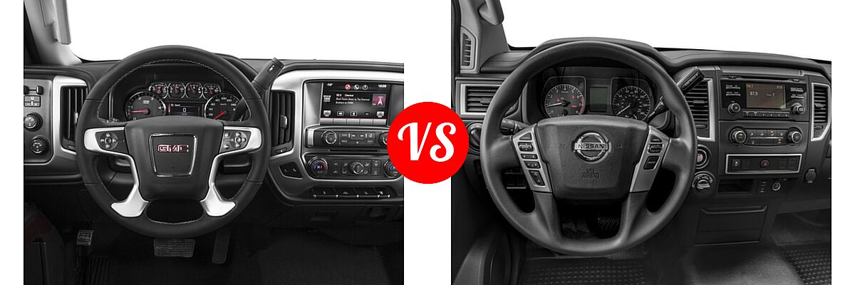 2018 GMC Sierra 2500HD Pickup SLE vs. 2018 Nissan Titan XD Pickup Diesel S - Dashboard Comparison