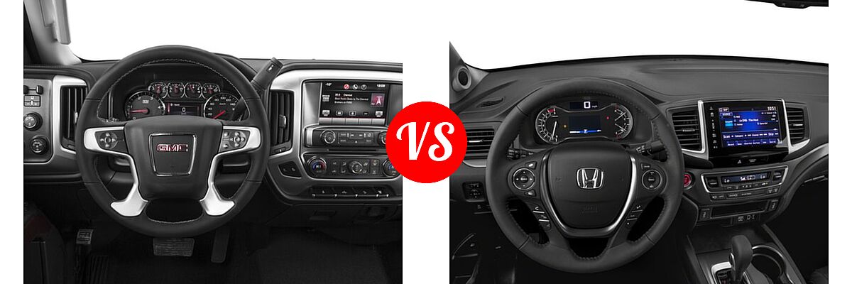2018 GMC Sierra 2500HD Pickup SLE vs. 2018 Honda Ridgeline Pickup RTL-T - Dashboard Comparison