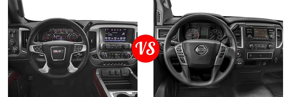 2018 GMC Sierra 2500HD Pickup SLT vs. 2018 Nissan Titan XD Pickup Diesel S - Dashboard Comparison