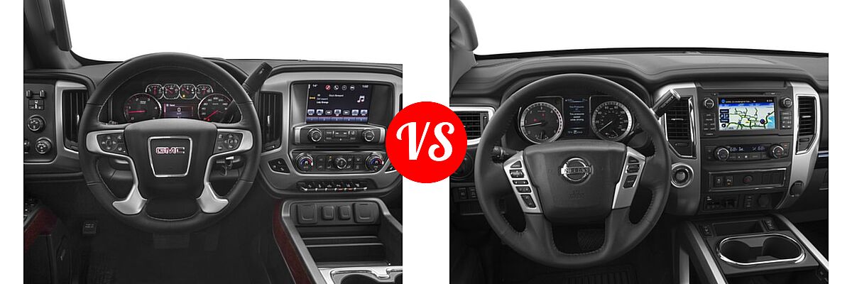 2018 GMC Sierra 2500HD Pickup SLT vs. 2018 Nissan Titan XD Pickup Diesel SV - Dashboard Comparison