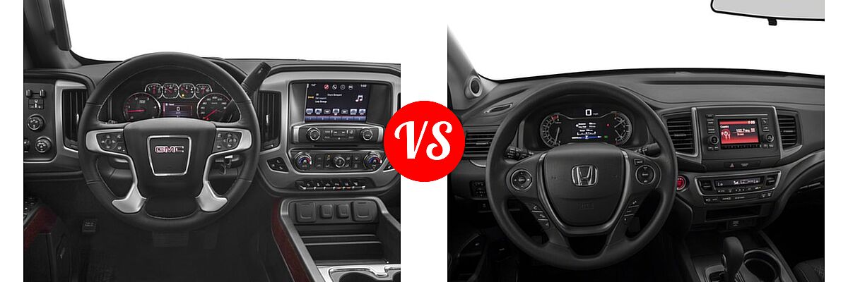 2018 GMC Sierra 2500HD Pickup SLT vs. 2018 Honda Ridgeline Pickup Sport - Dashboard Comparison