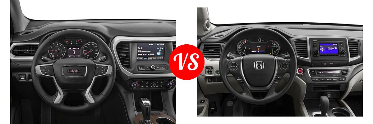 2018 GMC Acadia SUV SL vs. 2018 Honda Pilot SUV LX - Dashboard Comparison