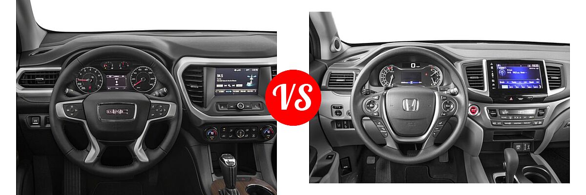 2018 GMC Acadia SUV SL vs. 2018 Honda Pilot SUV EX - Dashboard Comparison