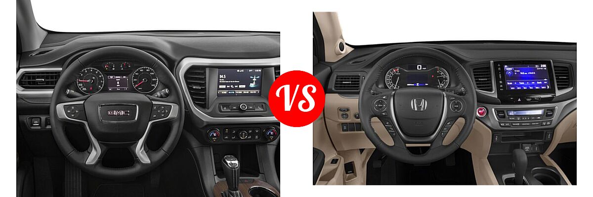 2018 GMC Acadia SUV SL vs. 2018 Honda Pilot SUV EX-L - Dashboard Comparison