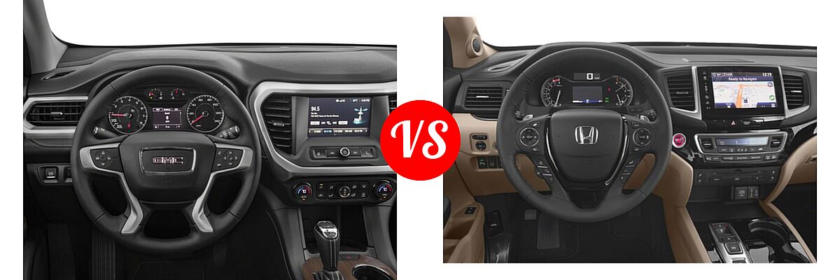 2018 GMC Acadia SUV SL vs. 2018 Honda Pilot SUV Elite - Dashboard Comparison