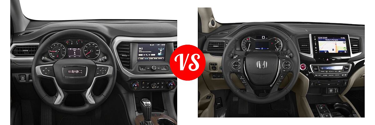 2018 GMC Acadia SUV SL vs. 2018 Honda Pilot SUV Touring - Dashboard Comparison