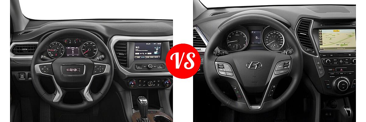 2018 GMC Acadia SUV SL vs. 2018 Hyundai Santa Fe SUV SE - Dashboard Comparison