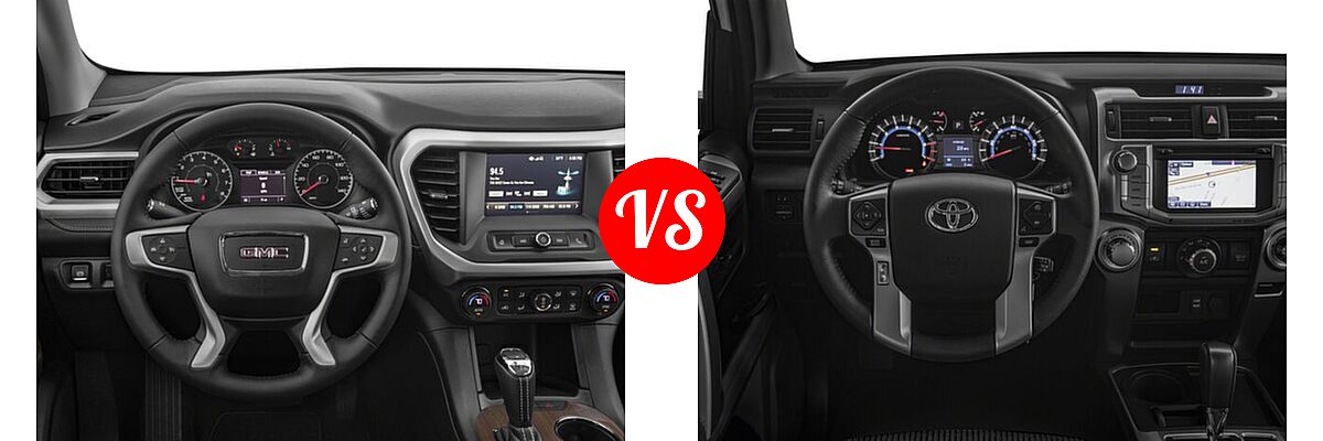 2018 GMC Acadia SUV SL vs. 2018 Toyota 4Runner SUV SR5 / SR5 Premium - Dashboard Comparison