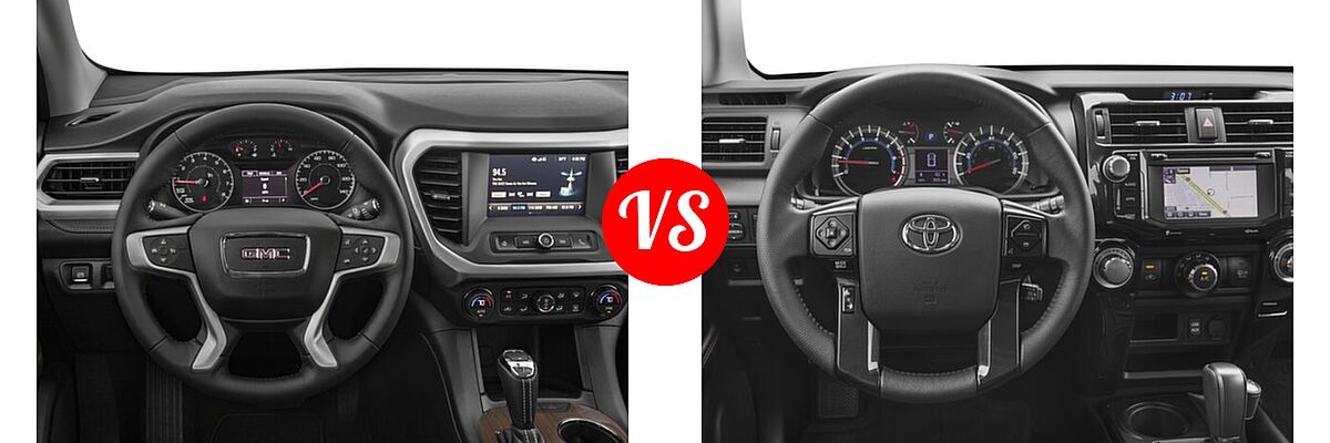 2018 GMC Acadia SUV SL vs. 2018 Toyota 4Runner SUV TRD Off Road Premium - Dashboard Comparison