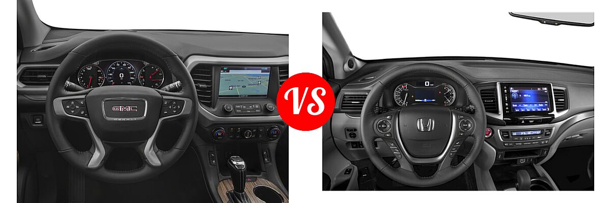 2018 GMC Acadia SUV Denali vs. 2018 Honda Pilot SUV EX-L - Dashboard Comparison