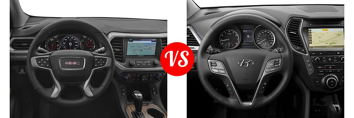 2018 GMC Acadia SUV Denali vs. 2018 Hyundai Santa Fe SUV SE - Dashboard Comparison