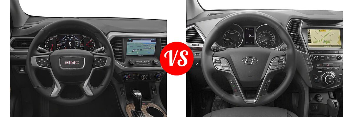2018 GMC Acadia SUV Denali vs. 2018 Hyundai Santa Fe SUV SE Ultimate - Dashboard Comparison