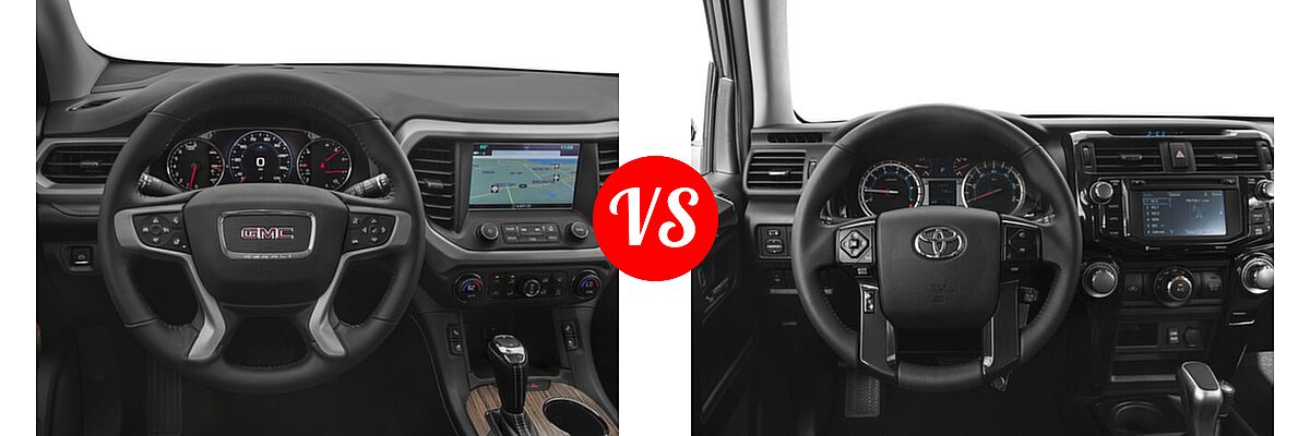 2018 GMC Acadia SUV Denali vs. 2018 Toyota 4Runner SUV TRD Pro - Dashboard Comparison