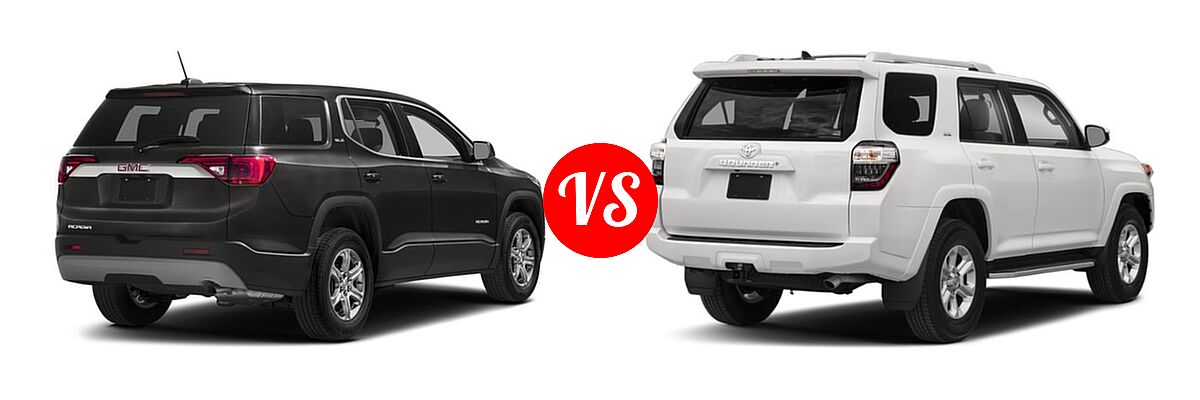 2018 GMC Acadia SUV SL vs. 2018 Toyota 4Runner SUV SR5 / SR5 Premium - Rear Right Comparison