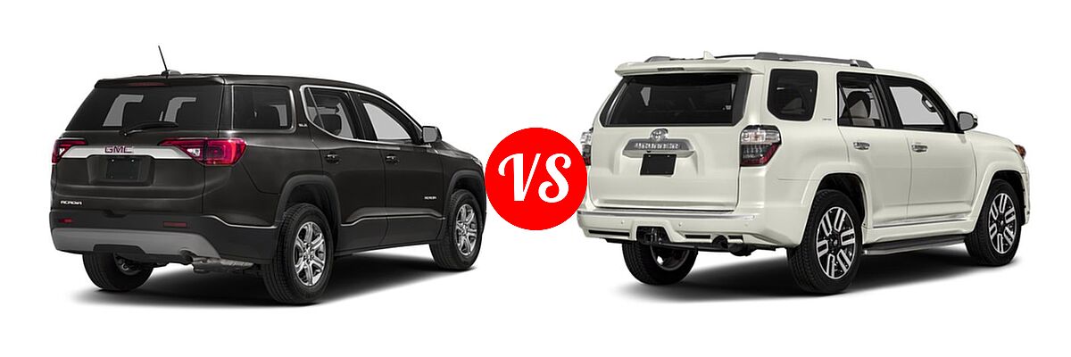 2018 GMC Acadia SUV SL vs. 2018 Toyota 4Runner SUV Limited - Rear Right Comparison