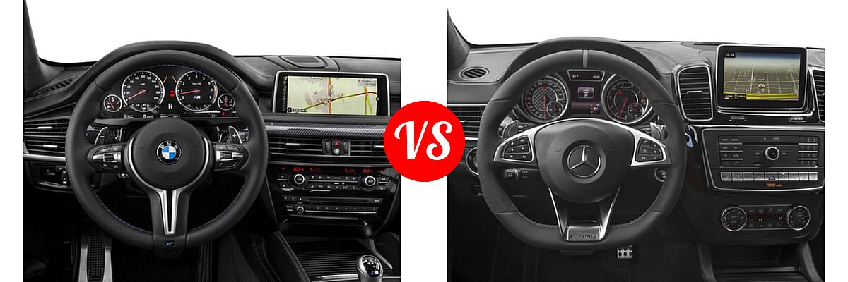 2017 BMW X5 M SUV Sports Activity Vehicle vs. 2017 Mercedes-Benz GLE-Class AMG GLE 63 4MATIC SUV AMG GLE 63 - Dashboard Comparison