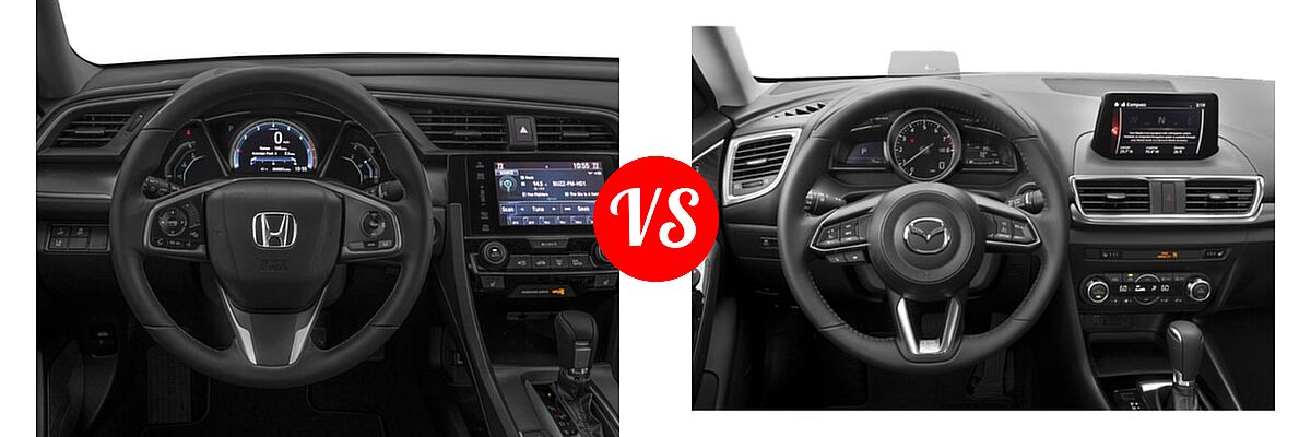 2018 Honda Civic Sedan EX-L vs. 2018 Mazda 3 Sedan Grand Touring - Dashboard Comparison