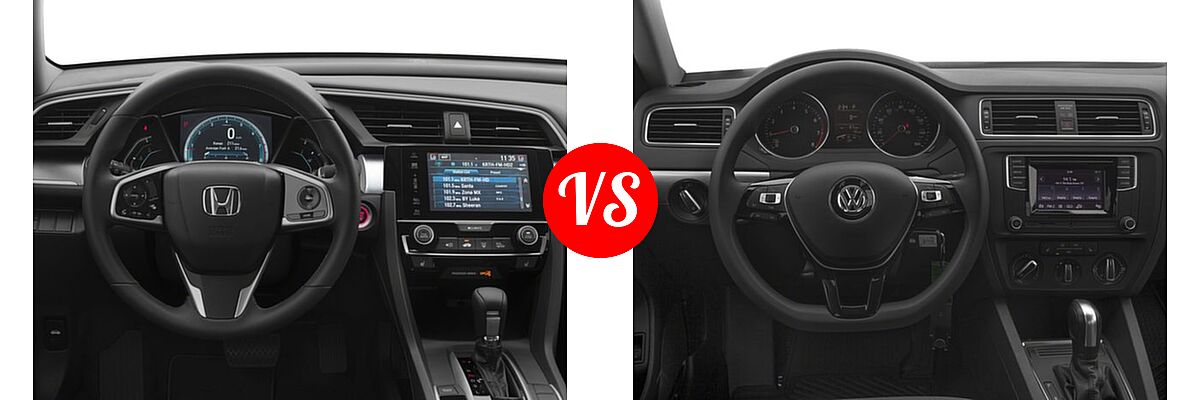 2018 Honda Civic Sedan EX-L vs. 2018 Volkswagen Jetta Sedan 1.4T S / 1.4T SE / 1.4T Wolfsburg Edition / 1.8T SE Sport / 1.8T SEL - Dashboard Comparison