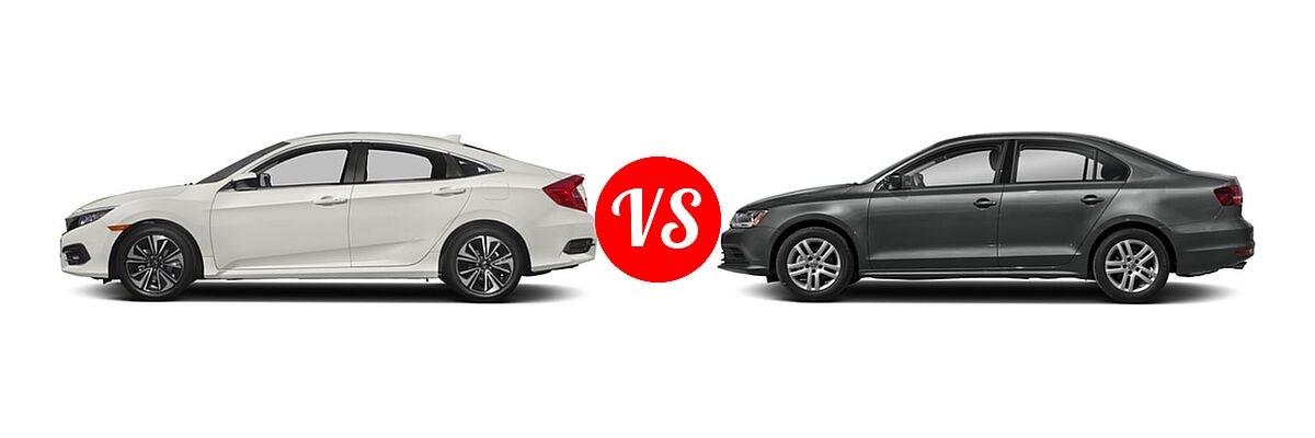 2018 Honda Civic Sedan EX-L vs. 2018 Volkswagen Jetta Sedan 1.4T S / 1.4T SE / 1.4T Wolfsburg Edition / 1.8T SE Sport / 1.8T SEL - Side Comparison